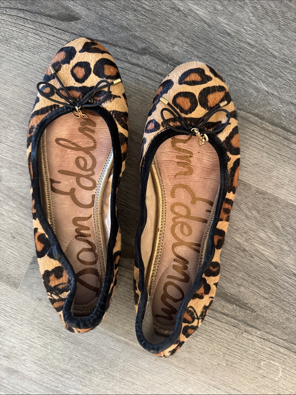 Sam Edelman Leopard-Print Ballet Flats - Brown/Black Size 6,5